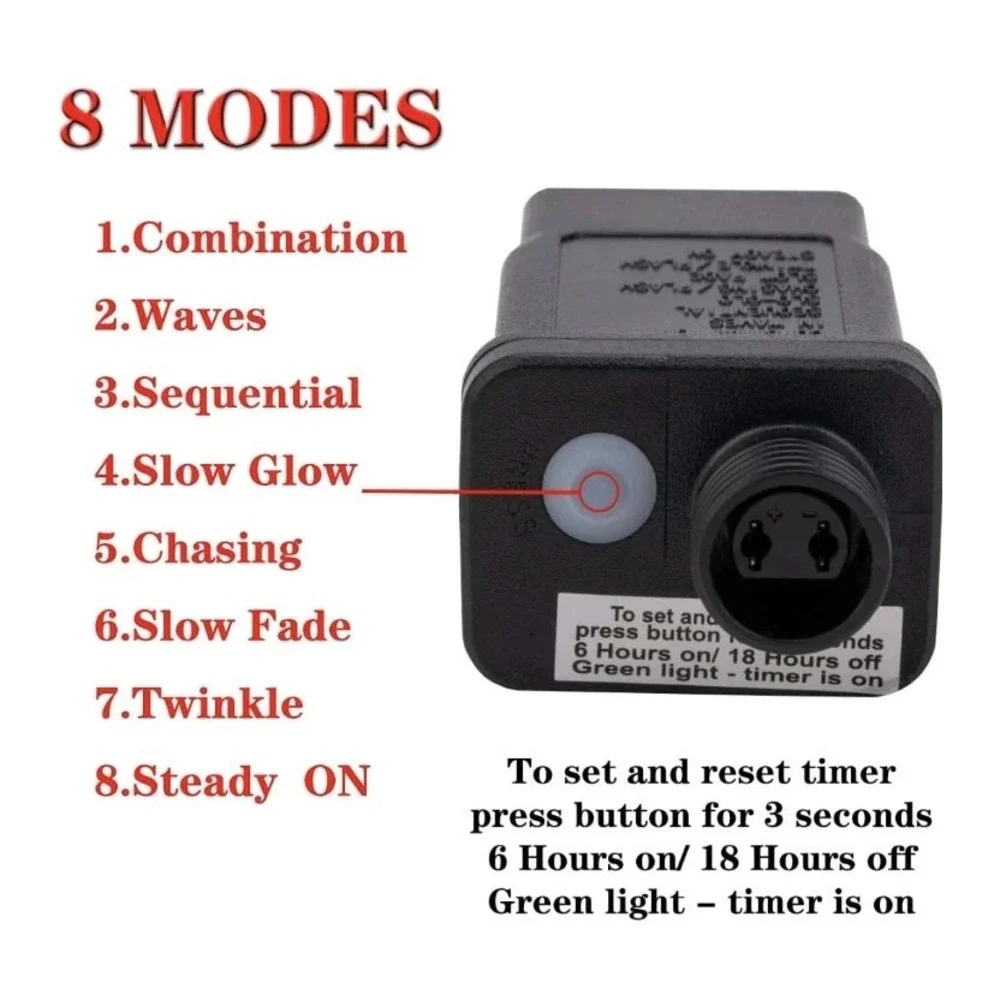 66ft 200 Led Indoor String Light Christmas Fairy String Lights Plug In 8 Modes‎